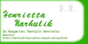 henrietta marhulik business card